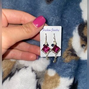 Purple diamond earrings
